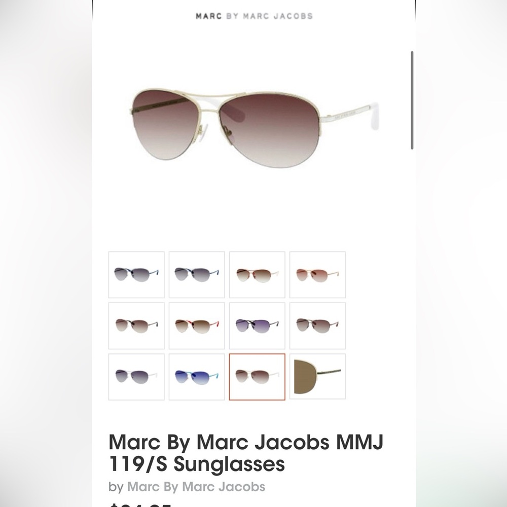 Marc by Marc Jacobs Women’s Rimless Aviators MMJ 119/S - Gold /White - Picture 12 of 15